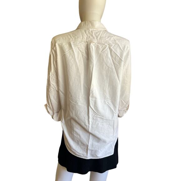 Everlane White Cotton Oxford Button-Down Shirt Size 4 - Picture 2 of 4